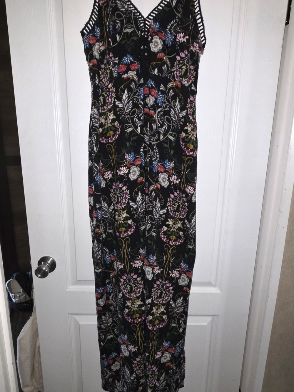 *NWT* Sugarlips Black Floral Maxi with Lace Detail